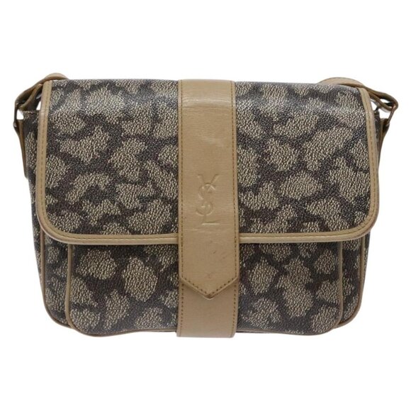 SAINT LAURENT Shoulder Bag PVC Leather Beige Gray Auth bs28744 - Picture 2 of 16